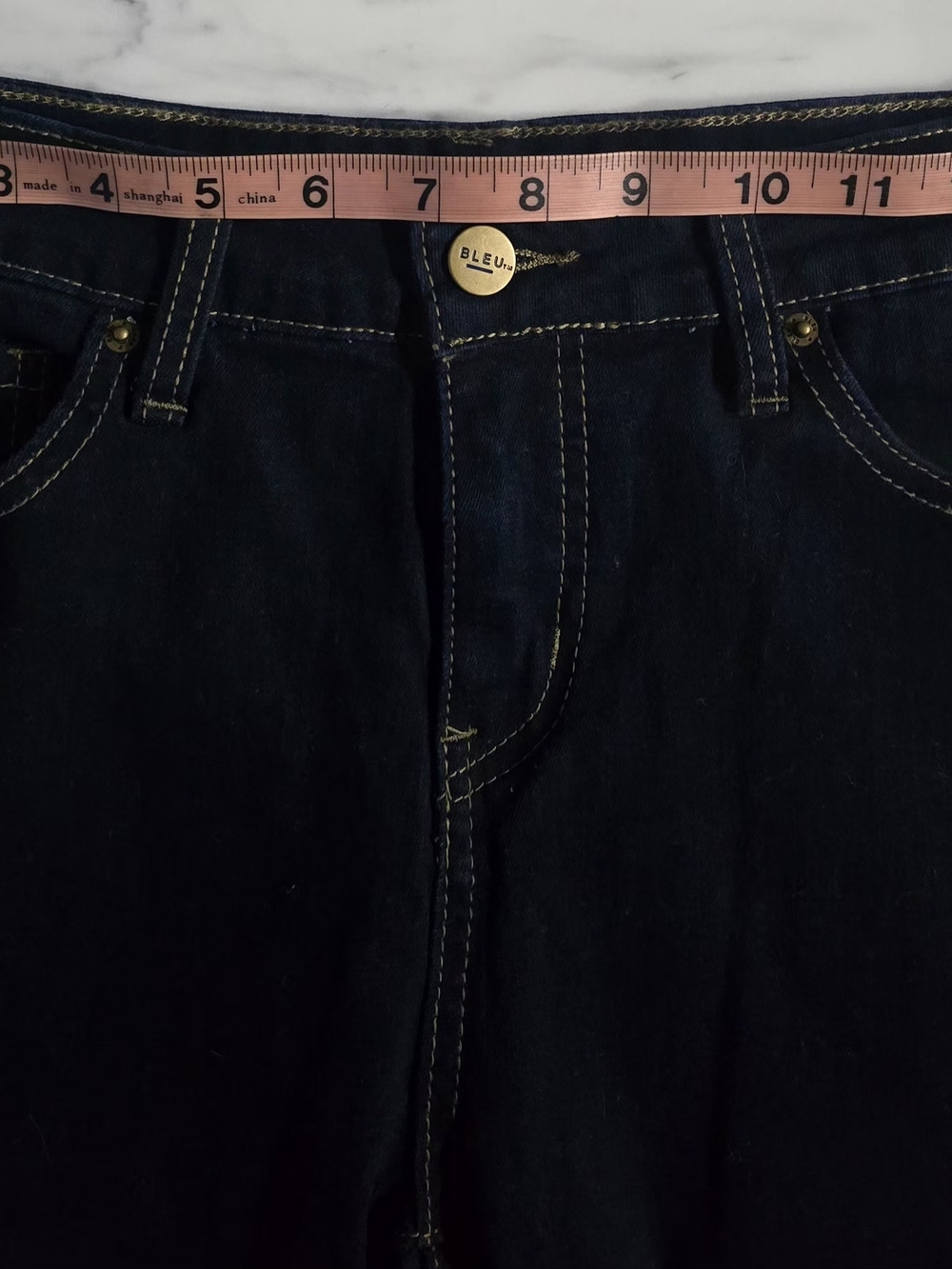 BLEU Women's 6P Dark Wash Stretch Denim Jeans Petite Slim Leg - Picture 8 of 8